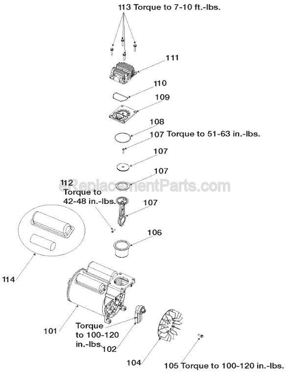 Page B Diagram and Parts List for CFFC350A Type 1 Porter Cable Compressor